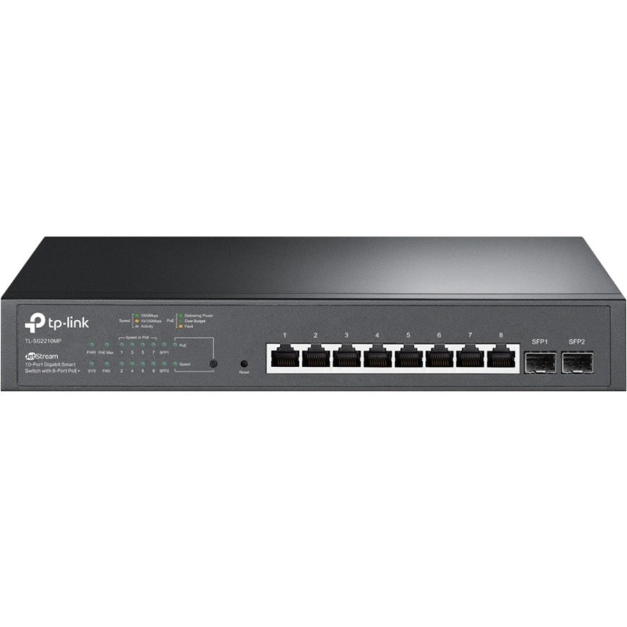 TP-Link TL-SG2210MP - JetStream 10-Port Gigabit Smart Switch with 8-Port PoE+