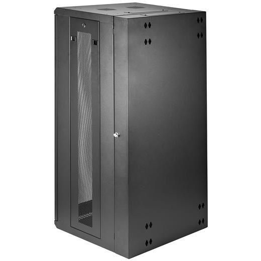 StarTech.com 4-Post 26U Wall Mount Network Cabinet, 19" Hinged Wall-Mounted Server Rack for Data / IT Equipment, Lockable Rack Enclosure