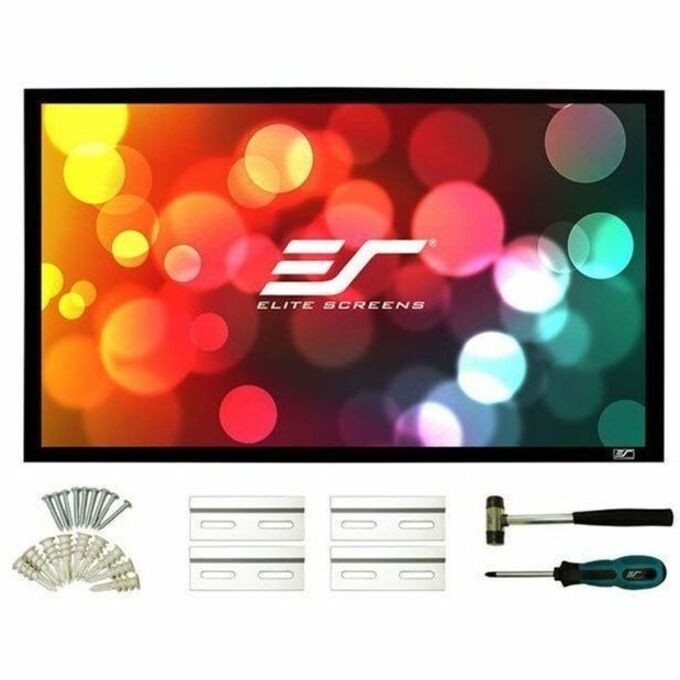 Elite Screens Elite Sable Frame 2 Matte White Fixed Frame Screen, 128In Diag., 16:9, Viewing S