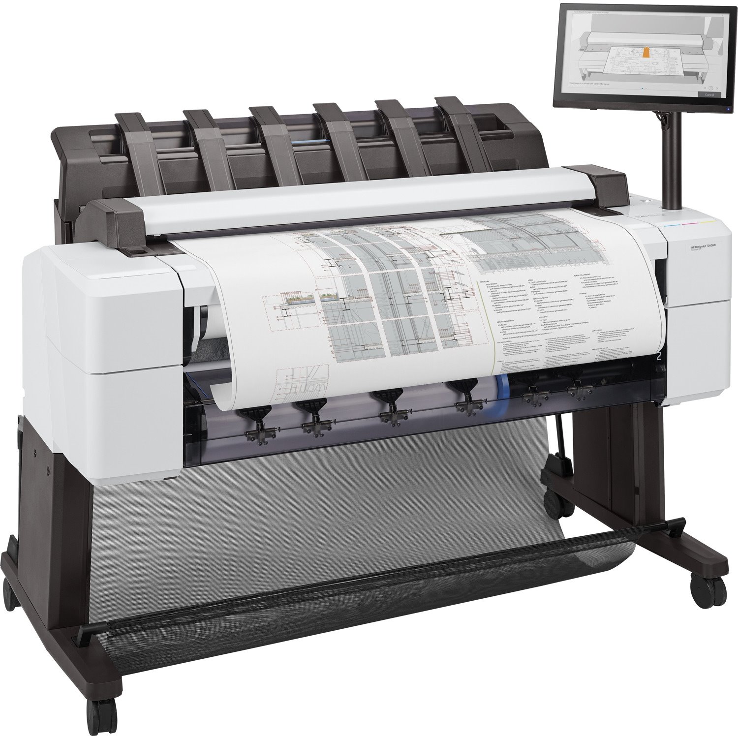 HP Designjet T2600dr PostScript Inkjet Large Format Printer - Includes Printer, Scanner, Copier - 36" Print Width - Color