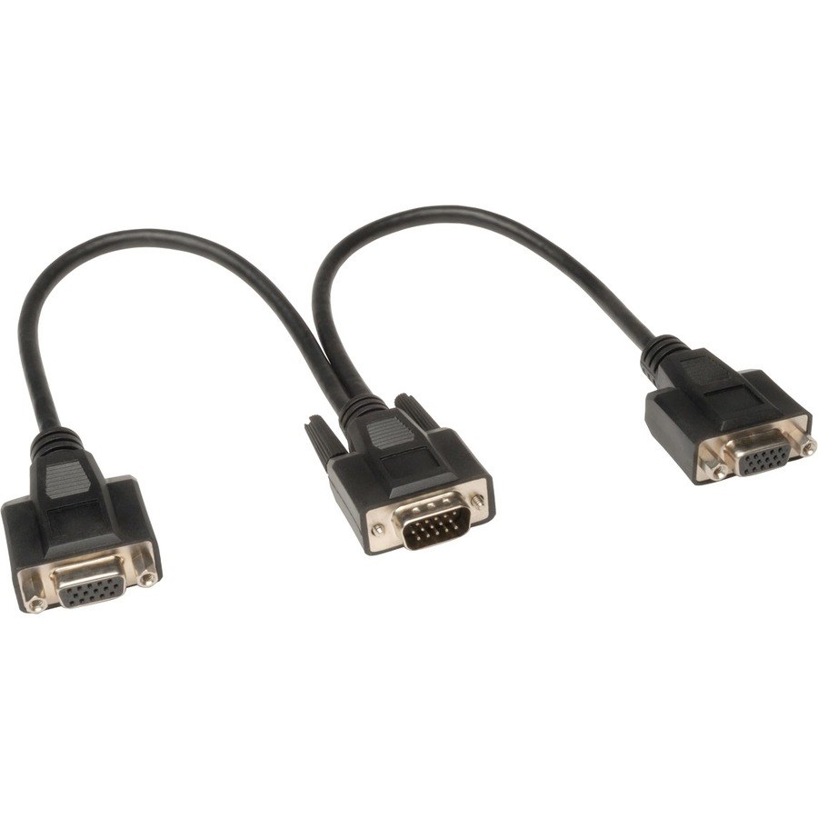 Eaton Tripp Lite Series VGA Monitor Y Splitter Cable, High Resolution (HD15 M to 2x HD15 F), 1 ft. (0.31 m)