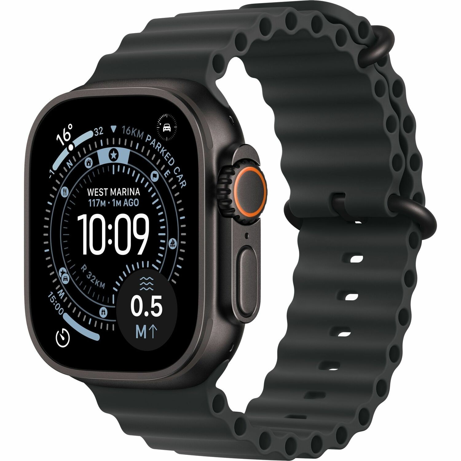 Apple Watch Ultra 3 Smartwatch - 49 mm Case Height - 44 mm Case Width - Schwarz Tasche, Farbe - Schwarz Band Color - Titan Geh�usematerial - Wireless LAN - 5G - LTE