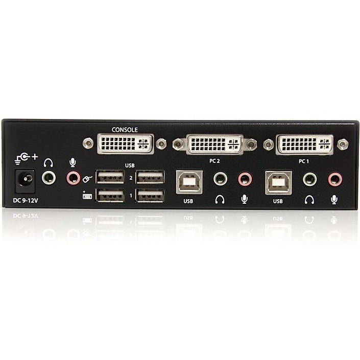 StarTech.com 2 Port DVI + USB KVM Switch with Audio - KVM switch - USB 2.0 Hub - 2 ports - 1 local user - 1U