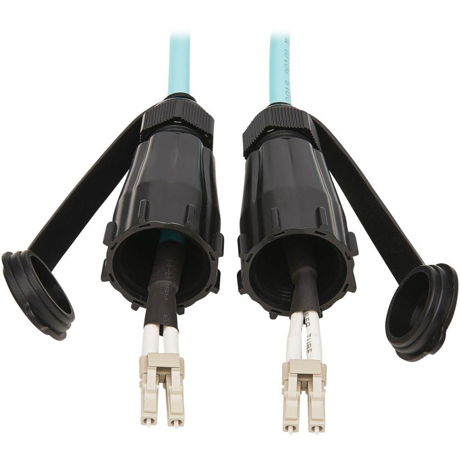 Eaton Tripp Lite Series 10Gb Rigid Industrial Duplex Multimode 50/125 OM3 Fiber Patch Cable (LC/LC) - IP68, Aqua, 5 m (16.4 ft.)