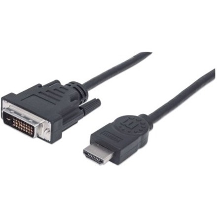 Manhattan Hdmi To Dvi-D Cable 1.8M- Male/Male 24/1 Black Polybag