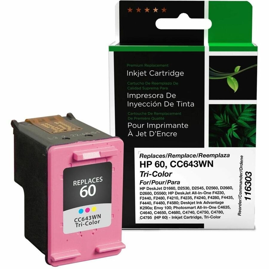 Clover Imaging Remanufactured Tri-Color Ink Cartridge for HP 60 (CC643WN)
