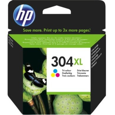 HP 304XL Original High Yield Inkjet Ink Cartridge - Tri-colour Pack