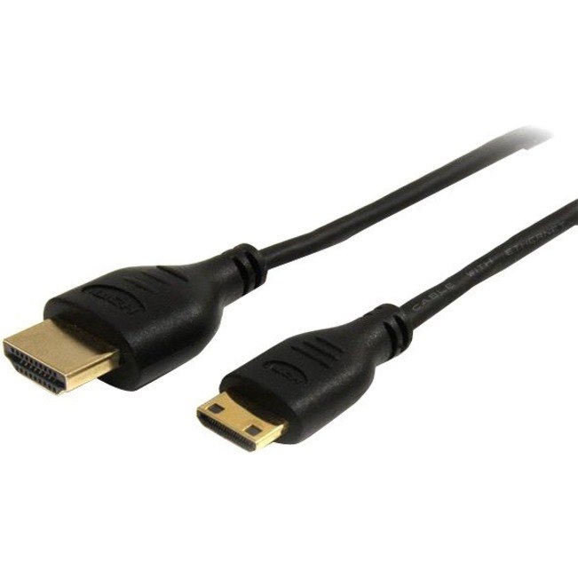 StarTech.com 3ft Mini HDMI to HDMI Cable with Ethernet, 4K 30Hz High Speed Slim Mini HDMI 1.4 (Type-C) Device to HDMI Adapter Cable/Cord