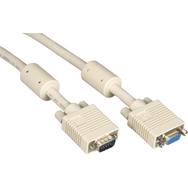 Black Box VGA Video Cable with Ferrite Core - Male/Female, Beige, 25-ft. (7.6-m)