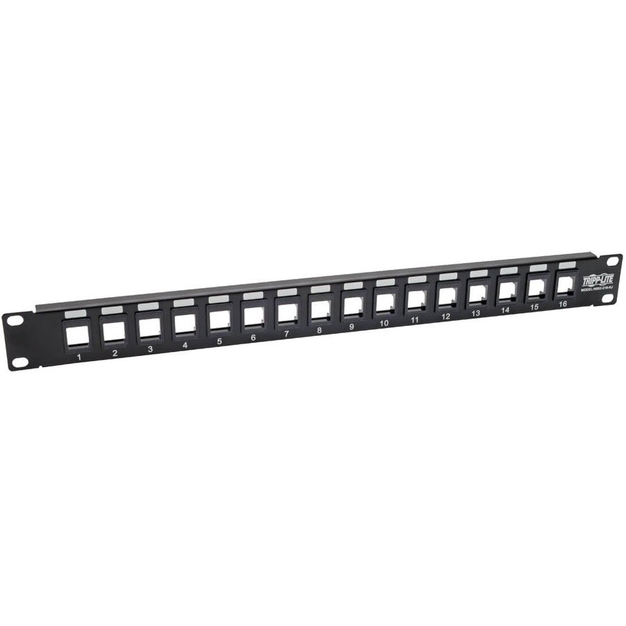 Tripp Lite by Eaton 16-Port 1U Rack-Mount Unshielded Blank Keystone/Multimedia Patch Panel, RJ45 Ethernet, USB, HDMI, Cat5e/6