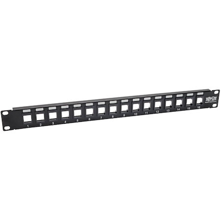 Eaton Tripp Lite Series 16-Port 1U Rack-Mount Unshielded Blank Keystone/Multimedia Patch Panel, RJ45 Ethernet, USB, HDMI, Cat5e/6