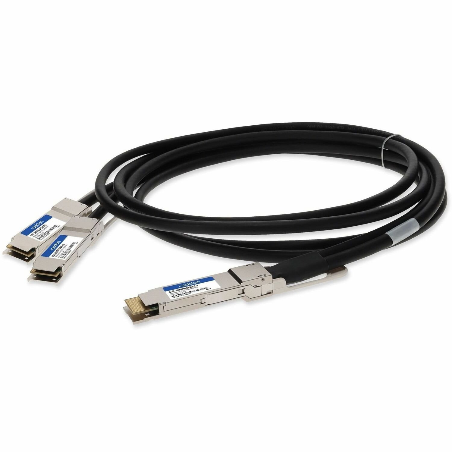 AddOn Juniper Networks&reg; QDD-2X200G-2P5M Compatible TAA Compliant 200GBase-CU QSFPDD to 2x QSFP28 Direct Attach Breakout Cable (Passive Twinax, 2.5m)
