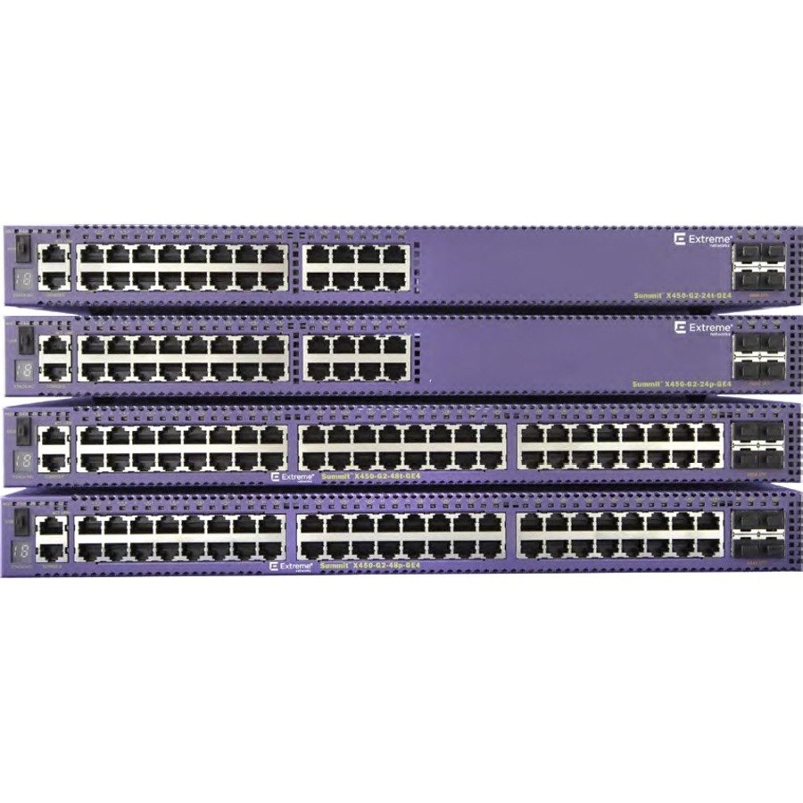 Extreme Networks Summit X450-G2 X450-G2-48p-GE4 48 Ports Manageable Ethernet Switch - Gigabit Ethernet - 10/100/1000Base-TX, 1000Base-X