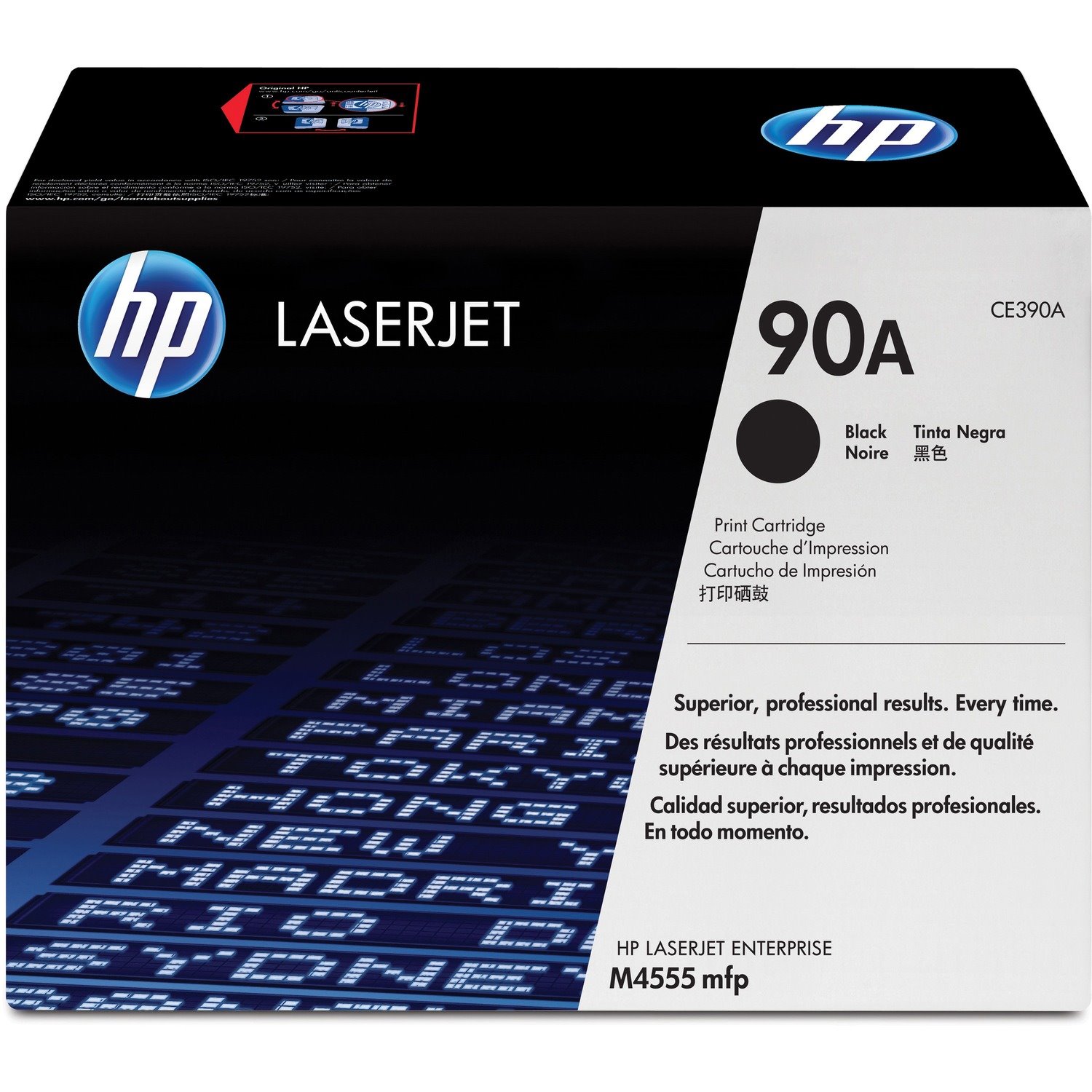 HP 90A (CE390A) Original Standard Yield Laser Toner Cartridge - Single Pack - Black - 1 Each