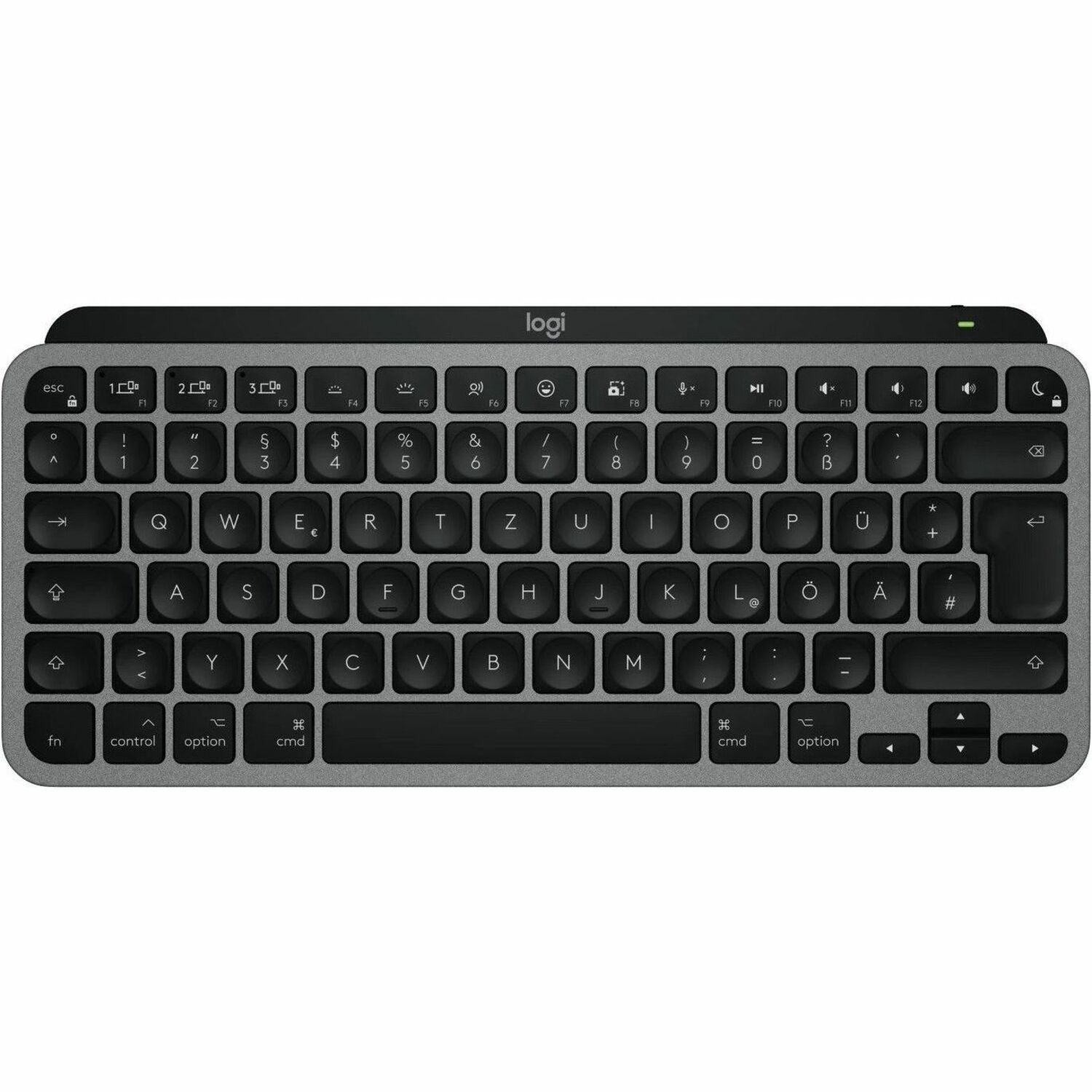 Logitech MX Keys Mini for Mac Tastatur - Kompakt - Kabellos Konnektivität - USB Schnittstelle - Deutsch - QWERTZ Layout - Grau