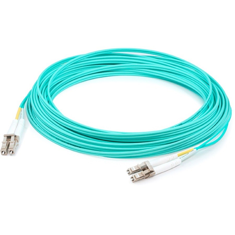 AddOn 110ft LC (Male) to LC (Male) Aqua OM4 Duplex Fiber OFNR (Riser-Rated) Patch Cable