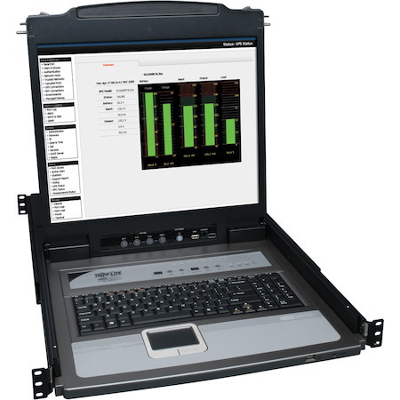 Eaton Tripp Lite Series NetDirector 8-Port 1U Rack-Mount Console KVM Switch with 19-in. LCD + 8 PS2/USB Combo Cables, TAA