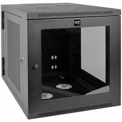 Eaton Tripp Lite Series SmartRack 12U Server-Depth Wall-Mount Small Rack Enclosure, Clear Acrylic Window, Hinged Back
