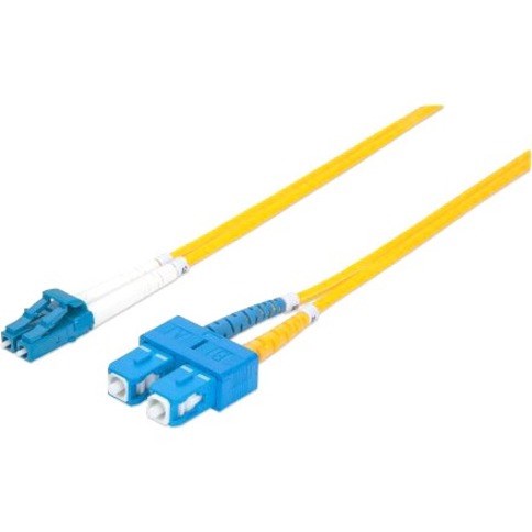 Intellinet Network Solutions Fiber Optic Patch Cable, LC/SC, OS2, 9/125, Single-Mode, Duplex, Yellow, 7 ft (2 m)