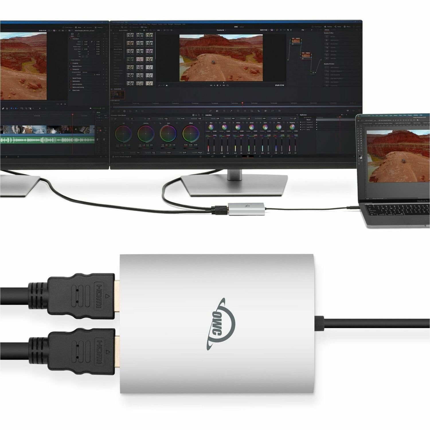 OWC USB-C to Dual HDMI 4K Adapter With DisplayLink