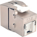Eaton Tripp Lite Series Toolless Shielded Cat6a Keystone Jack, PoE/PoE+ Compliant, Shuttered - Silver, TAA