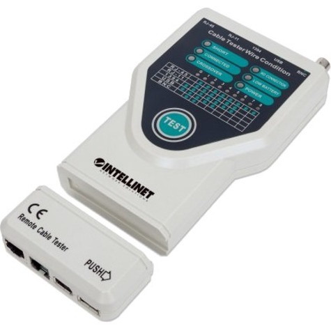 Intellinet 5-in-1 Cable Tester, Tests 5 Commonly Used Network RJ45 and Computer Cables