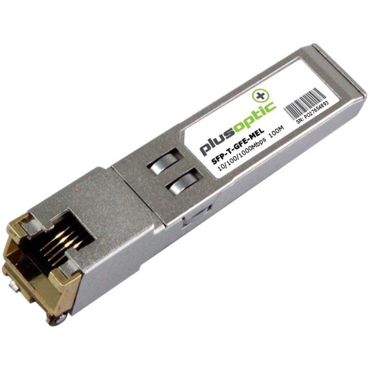 plusoptic SFP (mini-GBIC) - 1 x RJ-45 10/100/1000Base-T Network