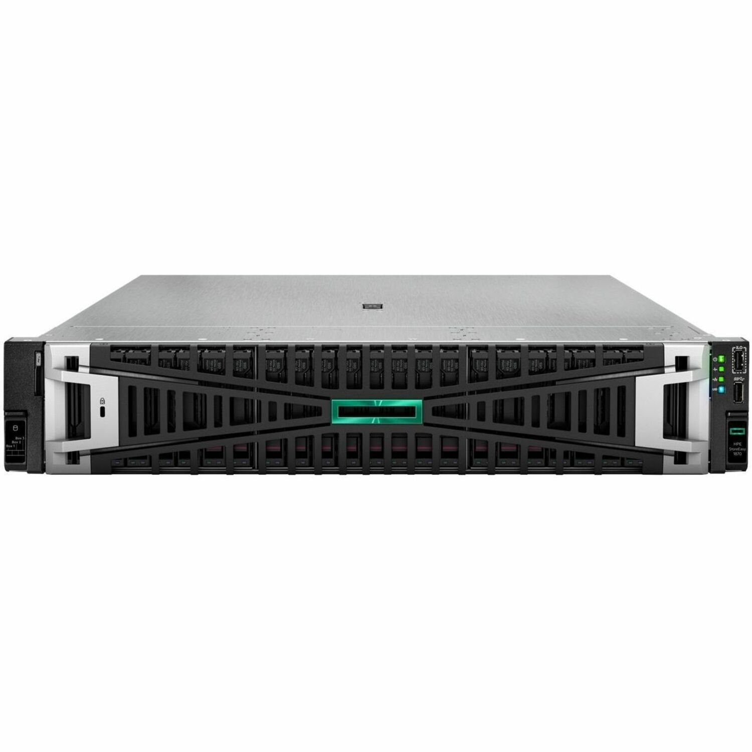 HPE StoreEasy 1870 24 x Total Bays SAN/NAS Storage System - Intel Xeon Bronze 3408U Octa-core (8 Core) 1.80 GHz - 32 GB RAM - DDR5 SDRAM - 2U Rack-mountable