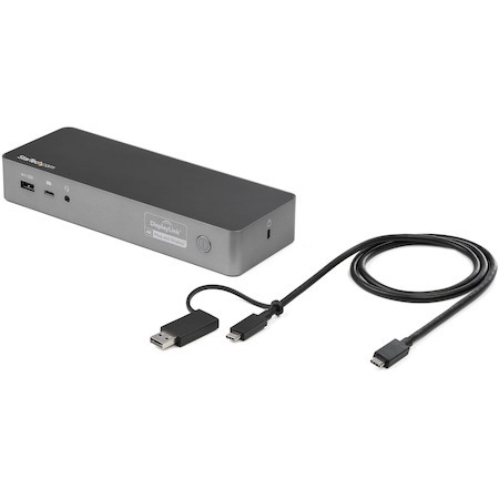 StarTech.com Universal Laptop Docking Station, Hybrid USB-C & USB-A Dock, Dual 4K DP & HDMI, 60W PD, Mac / Windows / Chrome OS, GbE