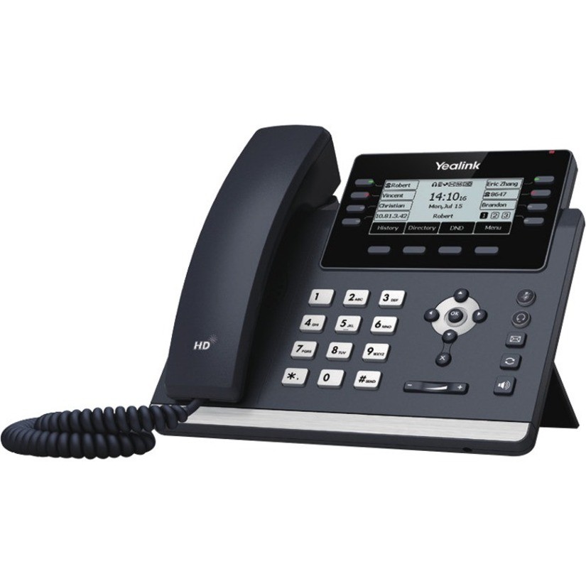 Yealink T43U 12 Line IP phone, 3.7' 360x160 pixel Graphical LCD with backlight, Dual USB Ports, POE Support, Wall Mountable, ( T42S ), 3.7' screen