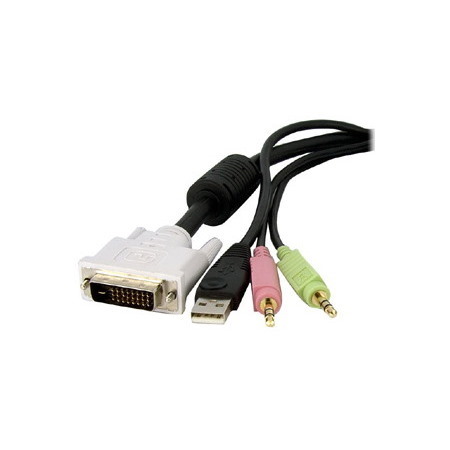StarTech.com 6 ft 4-in-1 USB DVI KVM Switch Cable with Audio