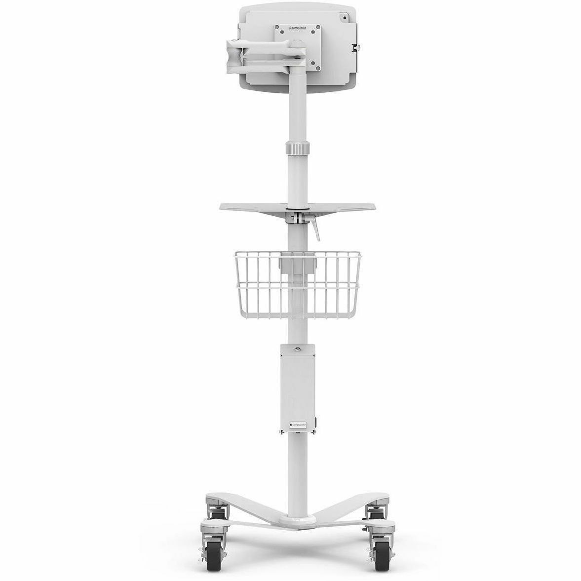 Compulocks Galaxy Tab A8 10.5In Space Enclosure Medical Rolling Cart Extended White