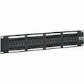 Eaton Tripp Lite Series 48-Port Cat6 Patch Panel - 4PPoE Compliant, 110/Krone, 568A/B, RJ45 Ethernet, 2U Rack-Mount, Black, TAA