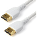 StarTech.com 3.3ft (1m) Slim HDMI 2.0 Cable, Flexible Premium HDMI Cord with Ethernet, 4K 60Hz HDR10, Aramid Fiber with TPE Jacket, White