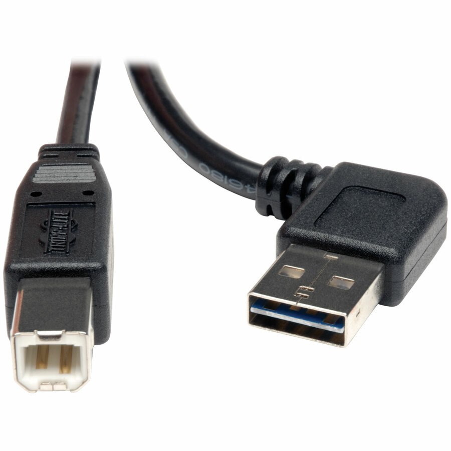 Eaton Tripp Lite Series Universal Reversible USB 2.0 Cable (Right / Left-Angle Reversible A to B M/M), 6 ft. (1.83 m)