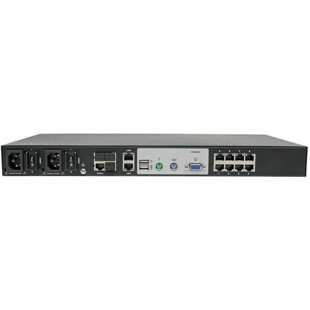 Eaton Tripp Lite Series 8-Port Cat5 KVM over IP Switch with Virtual Media - 1 Local & 1 Remote User, 1U Rack-Mount, TAA