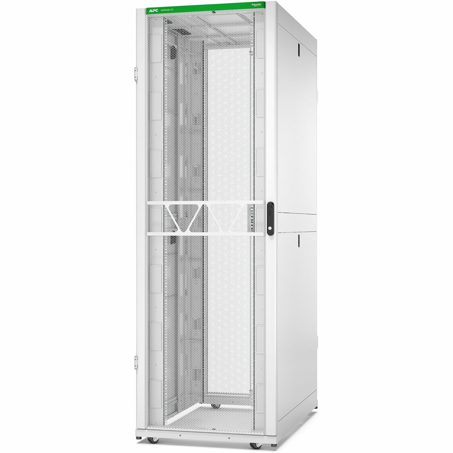 APC NetShelter SX Server Rack Gen 2, 48U, 2258H x 750W x 1200D mm, with Sides, White [TAA]