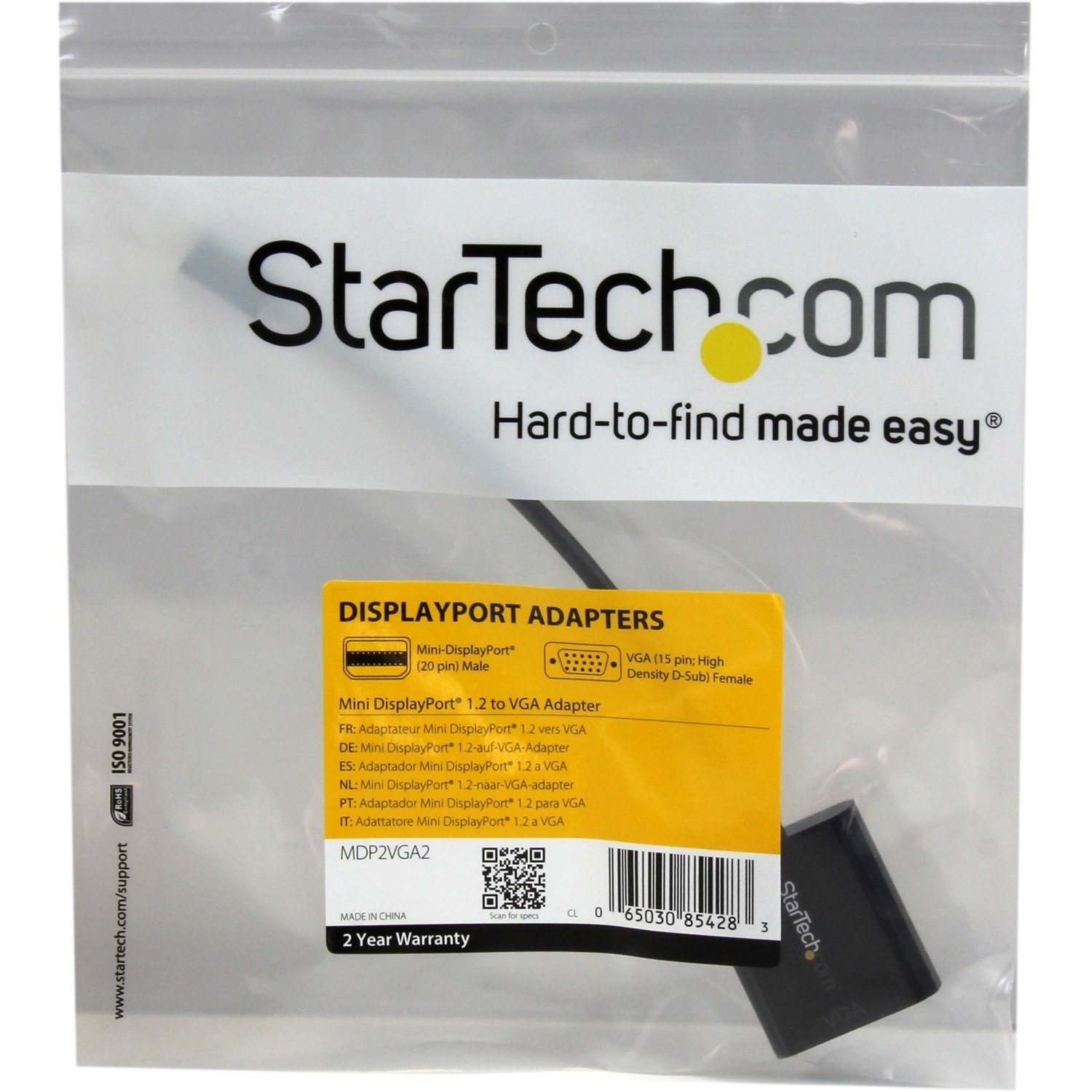 StarTech.com Mini DisplayPort 1.2 to VGA Adapter Converter - Mini DP to VGA - 1920x1200