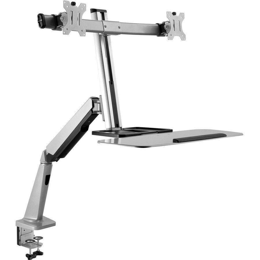 V7 DW1SSGSD-1N Desk Mount for Monitor, Keyboard, Mouse - Silver