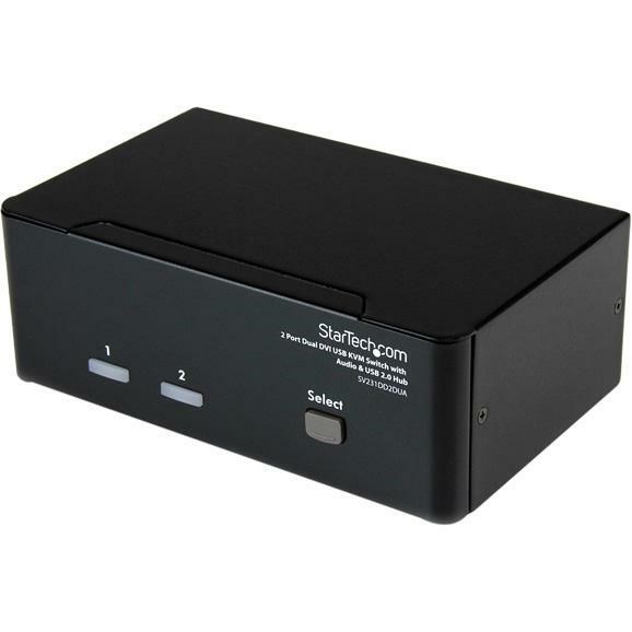 StarTech.com 2 Port Dual DVI USB KVM Switch w/ Audio & USB Hub