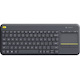 Logitech K400 Plus Keyboard - Wireless Connectivity - USB Interface - TouchPad - QWERTY Layout - Black