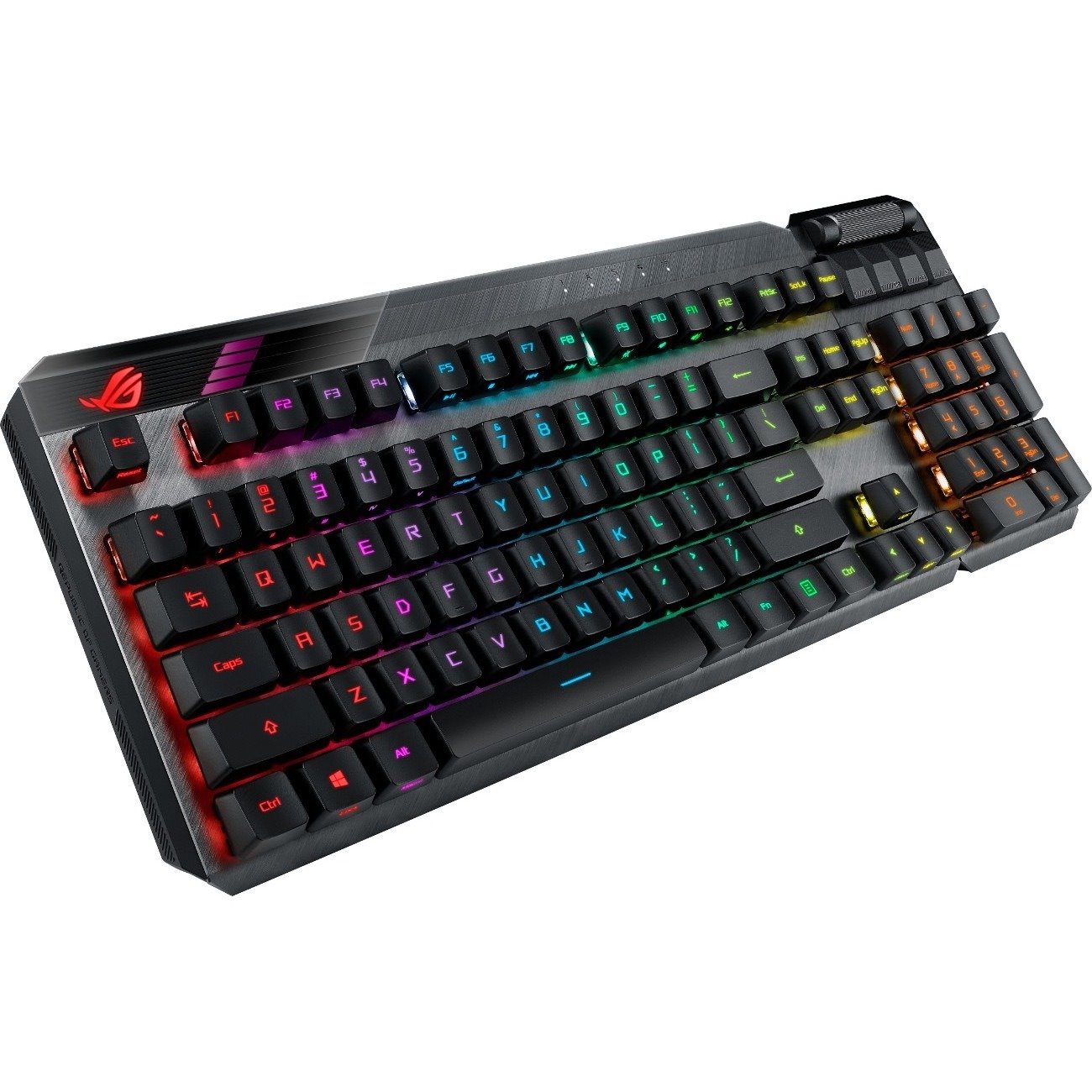 Asus ROG Claymore II Gaming Keyboard - Wired/Wireless Connectivity - USB 2.0 Type C Interface - RGB LED - Black