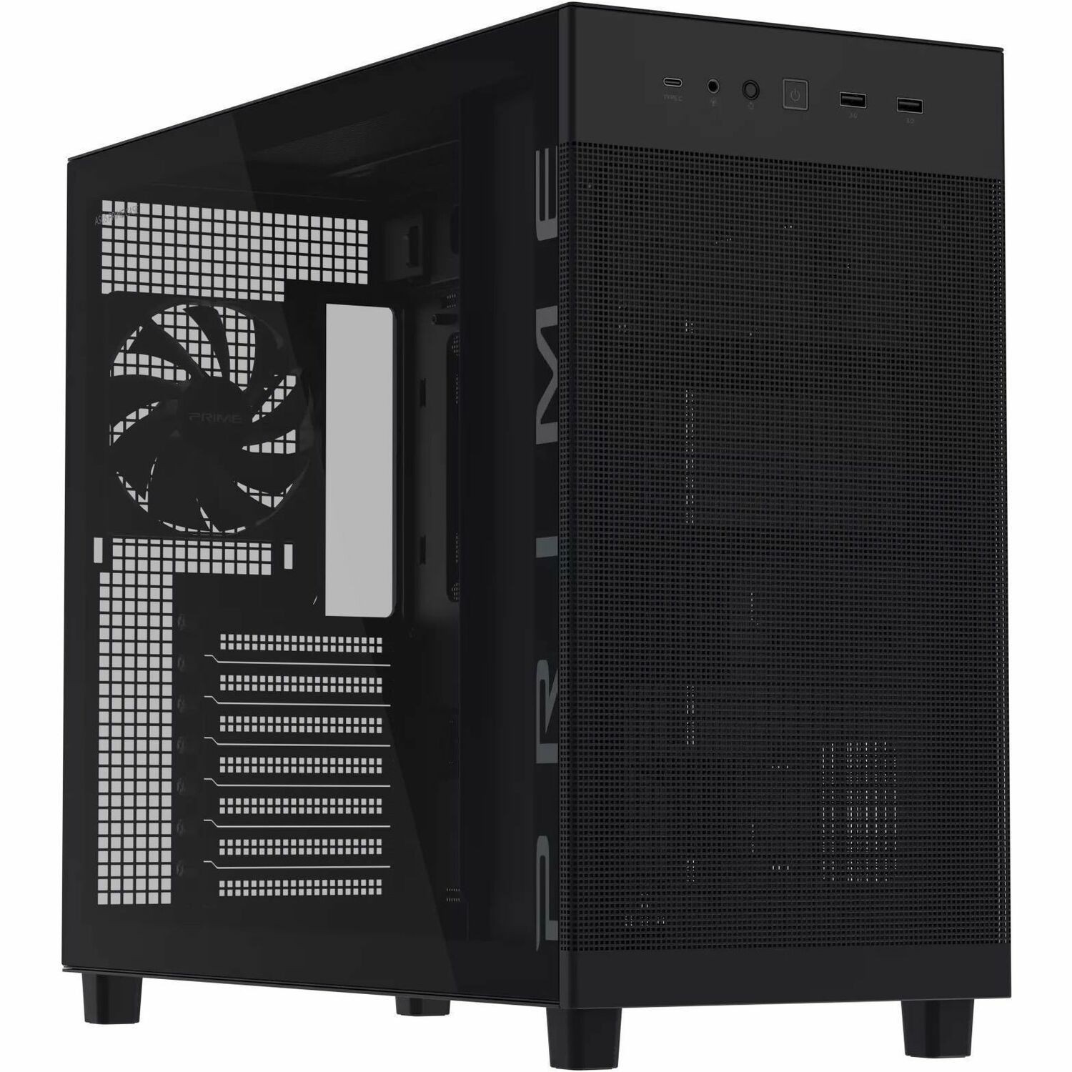 Asus Prime AP303 - Tempered Glass Panel Computer Case - Mini ITX, Micro ATX, ATX Motherboard Supported - Mid-tower - Tempered Glass - Black
