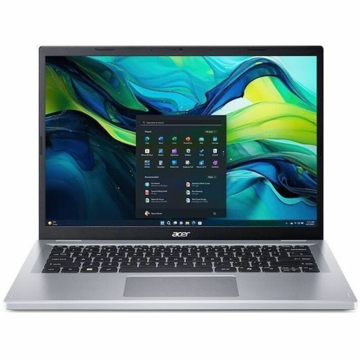 Acer Aspire Go 14 AG14-32P AG14-32P-379B 35.6 cm (14") Clamshell Notebook - WUXGA - 60 Hz - Intel Core 3 N355 - 8 GB - 128 GB Flash Memory - Nordic Keyboard - Silver