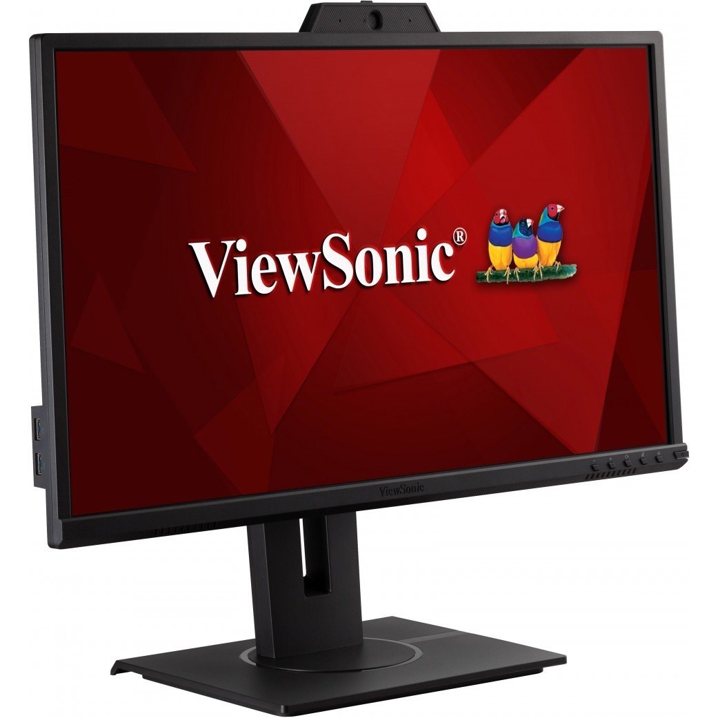 ViewSonic VG2440V 24 Inch 1080p IPS Video Conferencing Monitor with Integrated 2MP Camera, Microphone, Speakers, Eye Care, Ergonomic Design, HDMI DisplayPort VGA Inputs for Home and Office