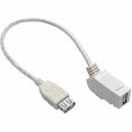 Eaton Tripp Lite Series USB 2.0 All-in-One Keystone/Panel Mount Coupler Cable (F/F), Angled Connector, White, 1 ft. (0.31 m)