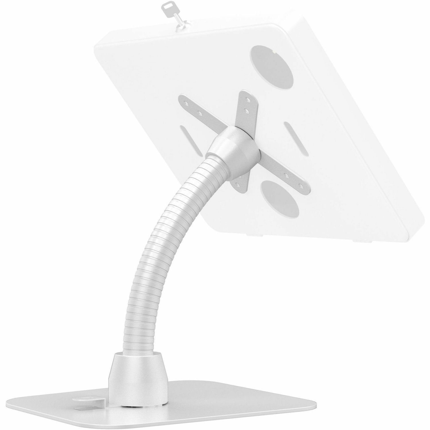 CTA Digital VESA-Compatible Cable Management Gooseneck and Base Plate (White)