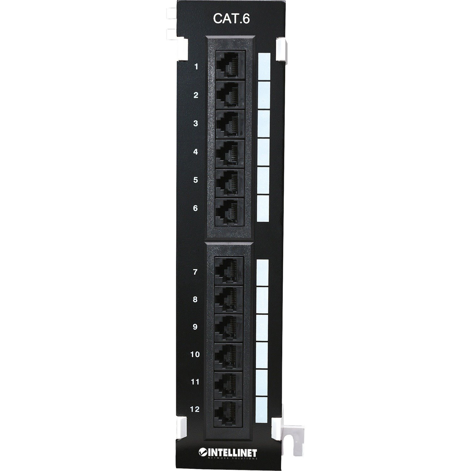 Intellinet Patch Panel, Cat6, Wall-mount, UTP, 12 Port, Black