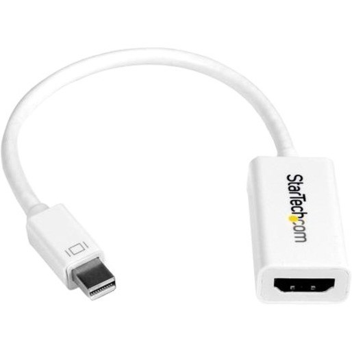 StarTech.com Mini DisplayPort to HDMI Adapter, Active Mini DP to HDMI Video Converter for Monitor/Display, 4K 30Hz, mDP to HDMI Adapter, White