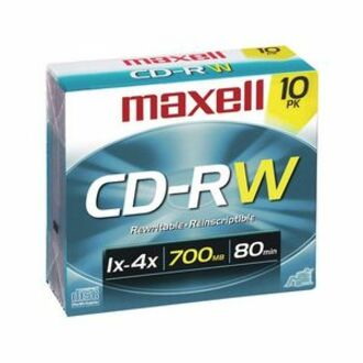 Maxell 624865 CD Rewritable Media - CD-RW - 700 MB - 10
